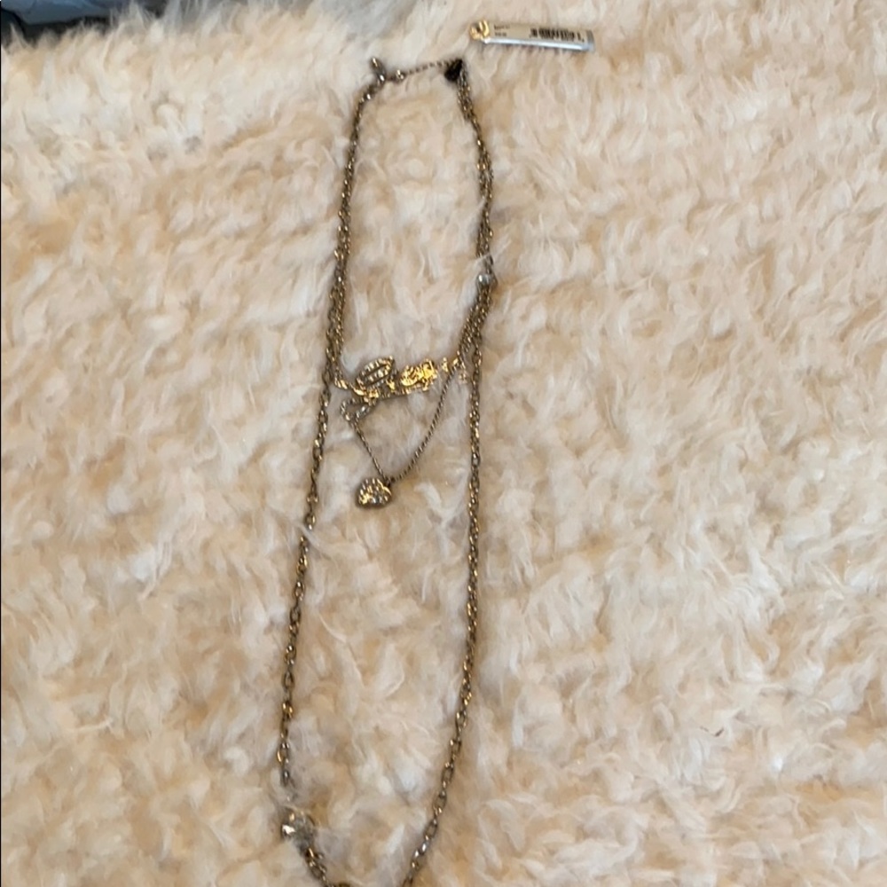 Guess Layered Silver Necklace NWT